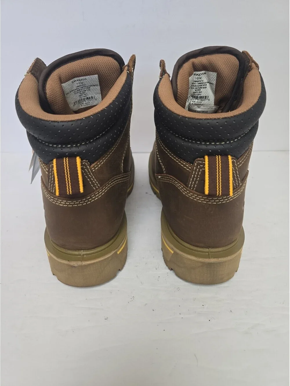 Dakota Men's 6'' Quad Comfort Steel Toe Comp. Plate 6114 Safety Boots Brown 10W